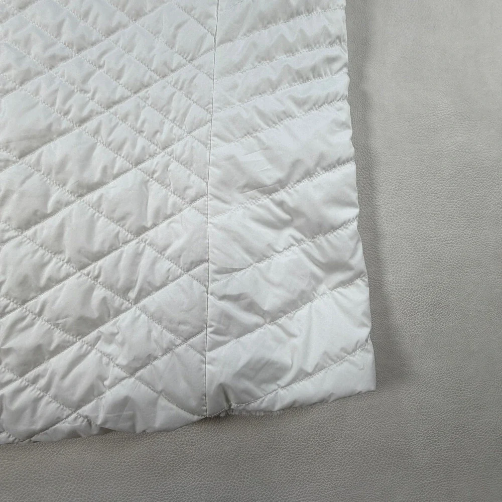 The North Face Womens Large Mossbud Swirl Reversible Vest White Quilted Fleece